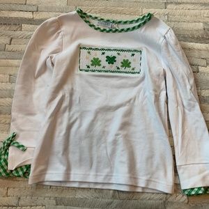 Vive La Fete Smocked Shamrock with Gingham tie sleeves